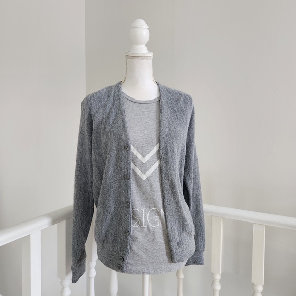 Sweaters Vintage Mens Gray Open Cardigan Poshmark